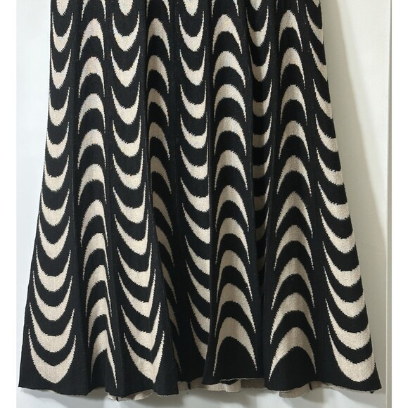 KIKIT Skirt Tan/Black Size M A-Line Knee Length Geometric Pull On Cotton Blend - Picture 4 of 10